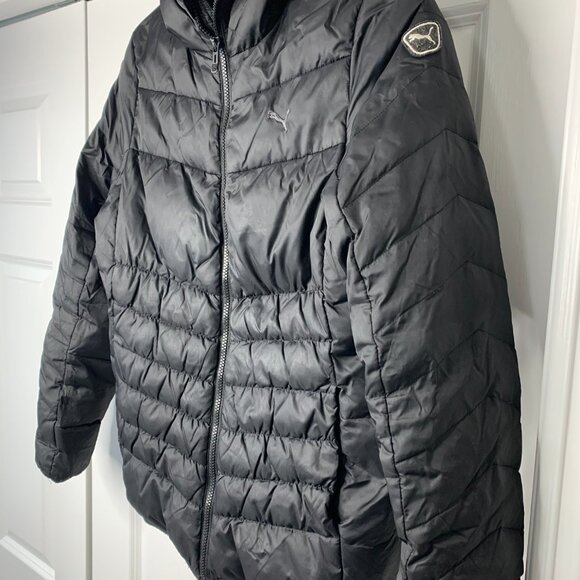 Puma Women’s Black Quilted Hooded Jacket – Size Small – Classic Athletic Style - Picture 5 of 14